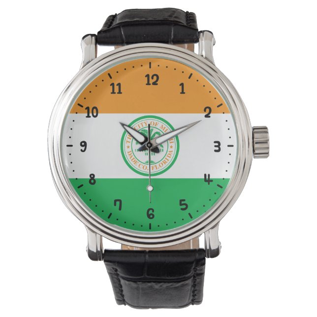 Montre de poignet avec drapeau de Miami, Floride (devant)