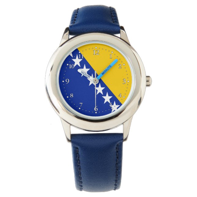 Montre de poignet avec drapeau patriotique de Bosn (devant)
