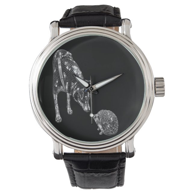 Montre de poignet Chien et Hérisson | Amoureux des (devant)