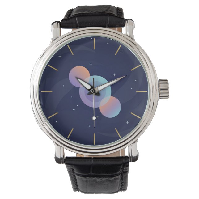 Montre de poignet d'art céleste galactique moderne (devant)