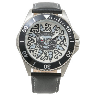 Montre de poignet en cuir Kuna Indian Del Sol