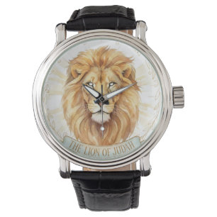 Montre de poignet Lion de Juda aquarelle biblique 