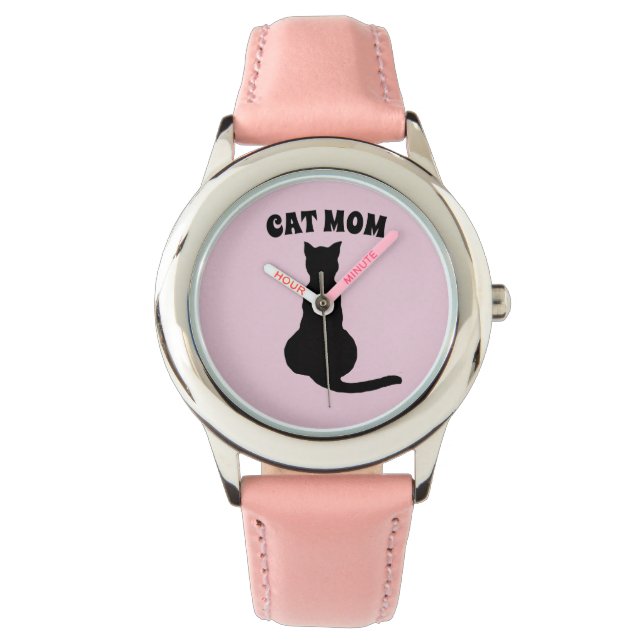 MONTRE DE POIGNET MÈRE CHAT NOIR SAINT-VALENTIN (devant)