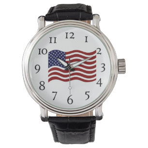 Montre de poignet pour hommes - Drapeau américain