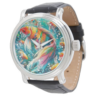 Montre de poissons Koi colorés