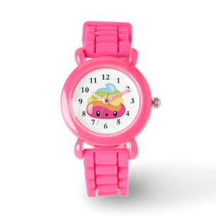 Montre de Poo Emoji d'arc-en-ciel