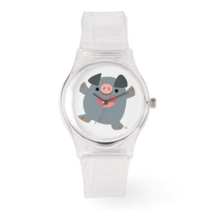 Montre de porc rebondissante en caricature mignonn