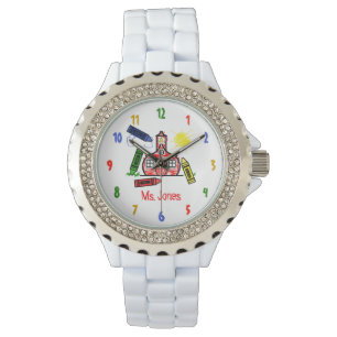 Montre de professeur d'école et de crayons