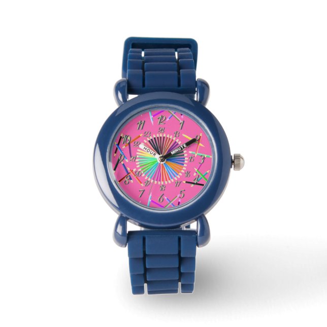 Montre de roue couleur rose chaud (Recto)