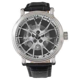 Montre de roues de rai de fente et d'hommes noirs