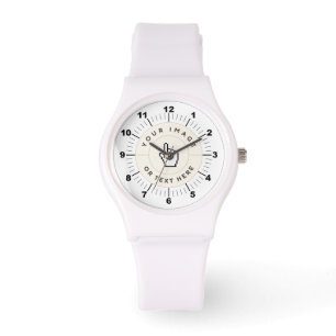 Montre de silice blanche et sportive pour femmes