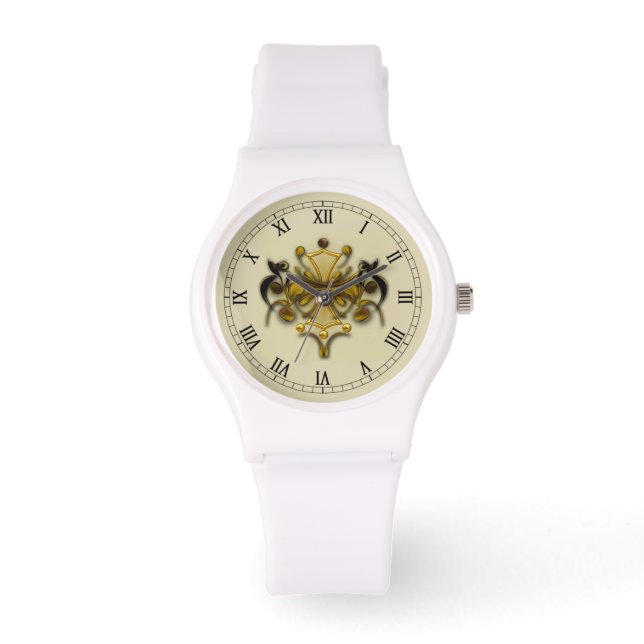 Montre de silice blanche sportive pour femme (Recto)