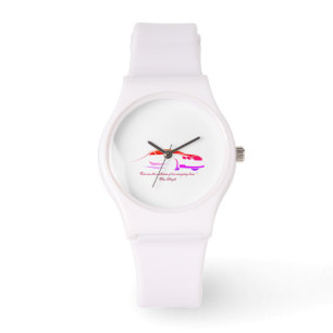 Montre de silice blanche sportive pour femme