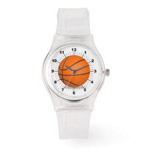 Montre de silice rose sport féminin de basket-ball
