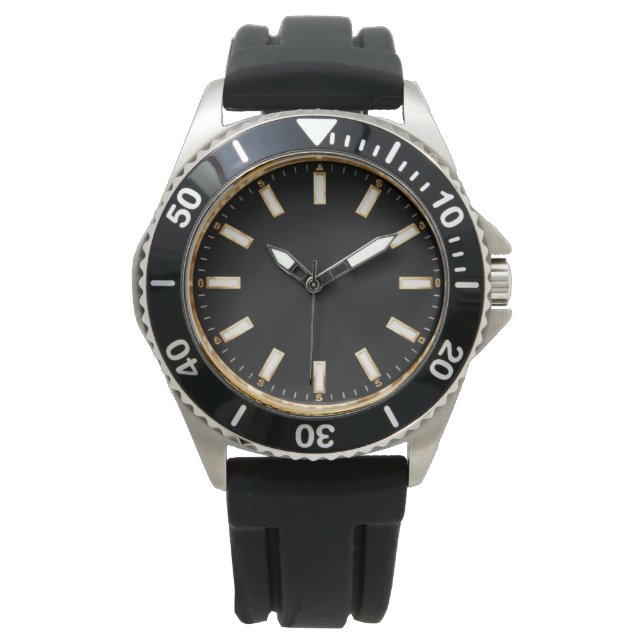 Montre de style élégant et noir pour plongeur  (devant)