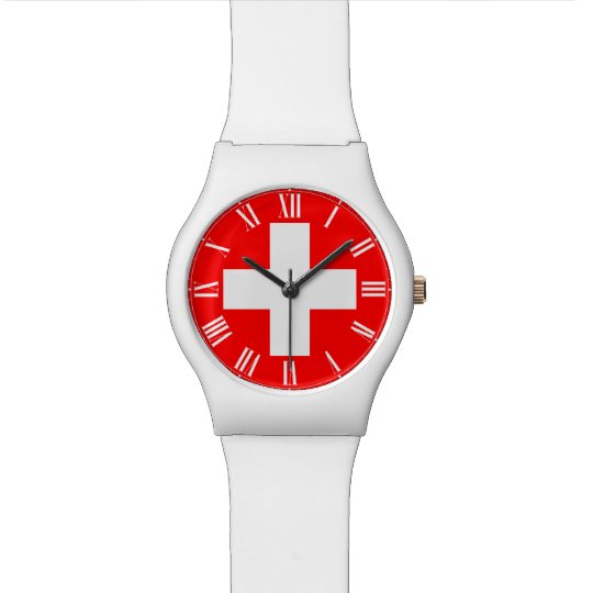 Montre de Suisse - drapeau suisse et chiffres | Zazzle.fr