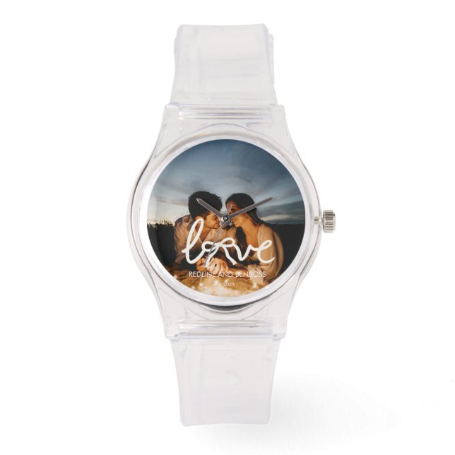 Montre de typographie à arc moderne pour couple av (Recto)