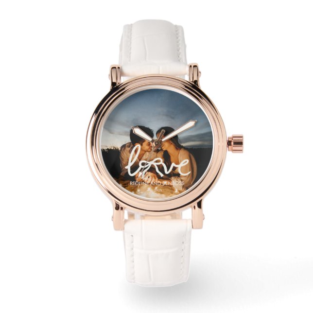 Montre de typographie à arc moderne pour couple av (Recto)