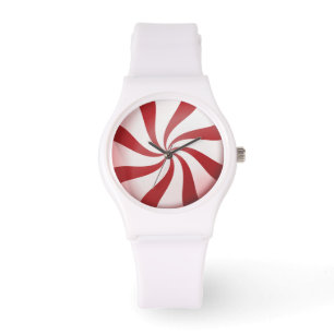 Montre de vacances de menthe rouge et blanche