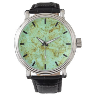 Montre de visage de pierre de turquoise de Faux