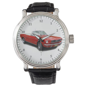 Montre de voiture classique convertible rouge 1966