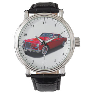 Montre de voiture classique rouge 1956