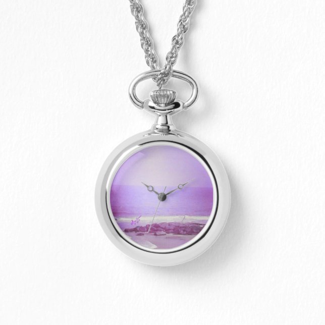 Montre de Wraparound Purple Ocean & Sky Silver (Recto)
