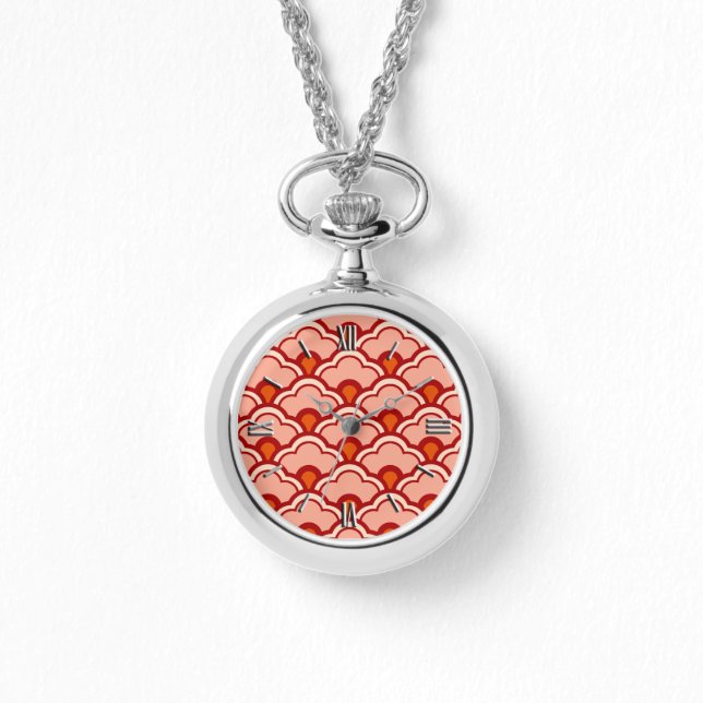Montre Déco Pétoncles, Pêche, Rouille et Crème chinois (Recto)