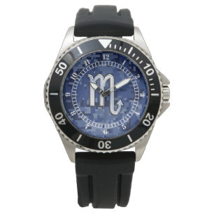Montre Décor de cadran de camouflage de bleu marine de