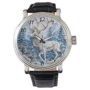 Montre Décor de Joie des Rennes de Noël