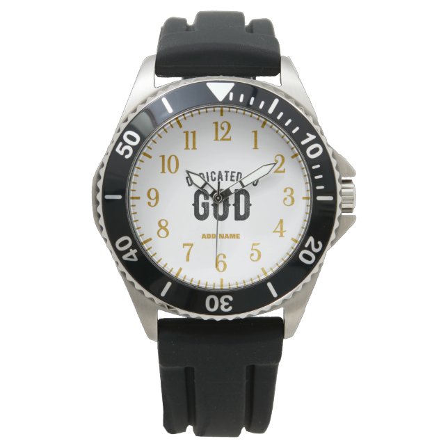 MONTRE DÉDIÉ À DIEU COOL PERSONNALISABLE NOIR TEXTE (devant)
