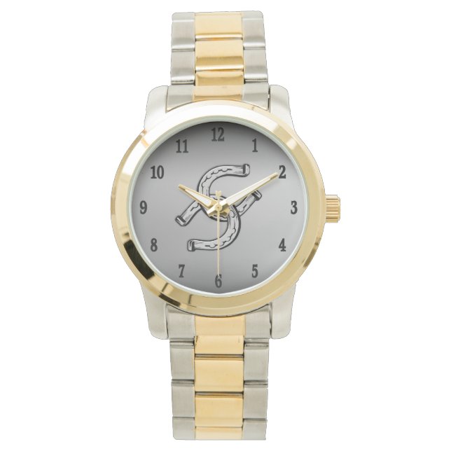 Montre Défer à cheval sur dégradé argenté (devant)