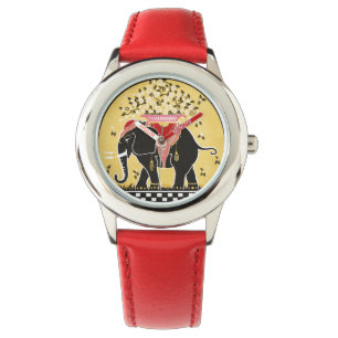 Montre Défilé d'éléphants en jaune