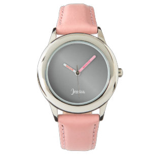 Montre dégradé d'argent du nom personnalisé