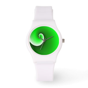 Montre Dégradé en spirale vert blanc