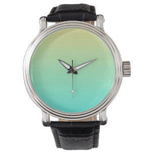 Montre Dégradé simple pastel jaune turquoise