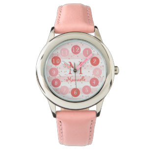 Montre Délicat Parties scintillant rose Monogramme cadeau