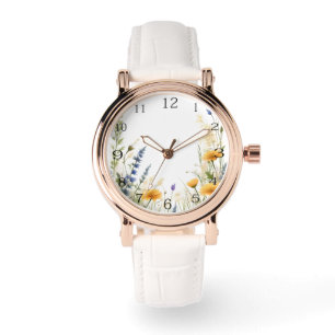 Montre Délicate Beauté : Fleur Sauvage Élancée Et Herbes,