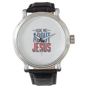 Montre Demandez-moi à propos du Jésus Vintage Christian S