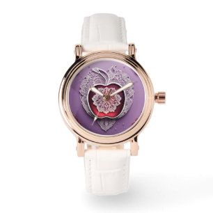 Montre dentelle de pomme d'argent art IA