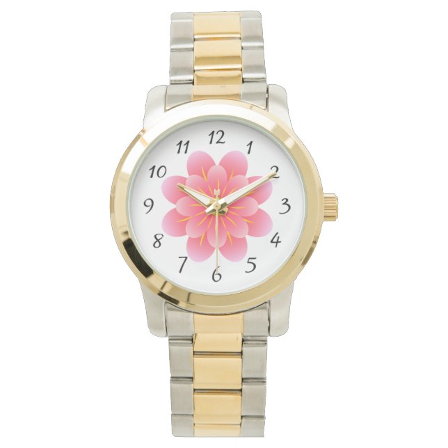 Montre des femmes aux fleurs roses (devant)