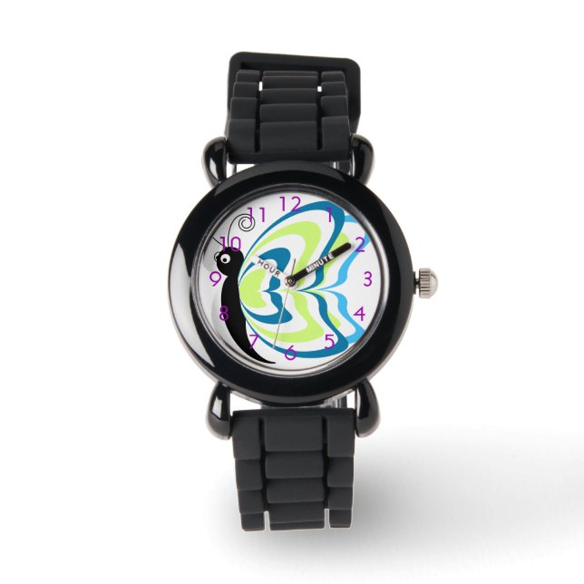 Montre des femmes papillon coloré (Recto)