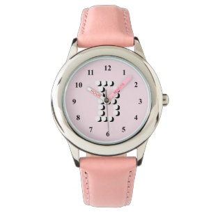 Montre Des filles roses   monogramme personnalisé B