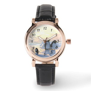 Montre des pingouins qui refroidissent sur une banquise