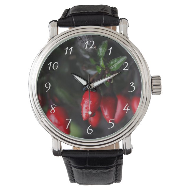 Montre Des Red Hot Garden Salsa Chili Peppers. (devant)