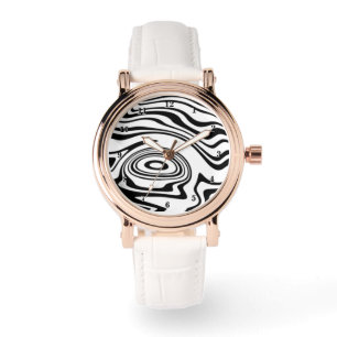 Montre des vagues noires et blanches