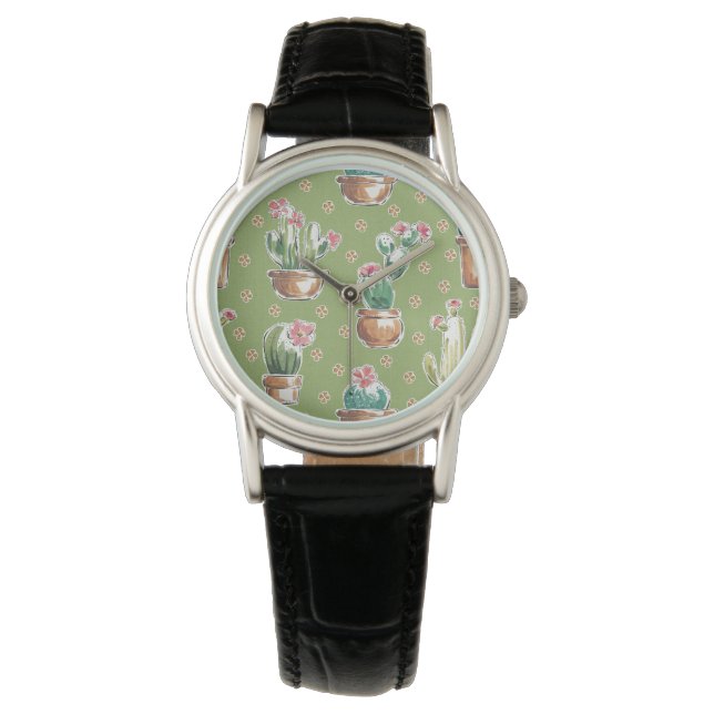 Montre Desert Bloom | Pattern vert (devant)