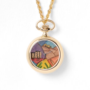 Montre Desert Southwest Main Drak Colorful Folk Art