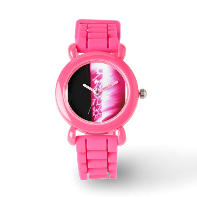 montre design abstraite rose et noir (Recto)