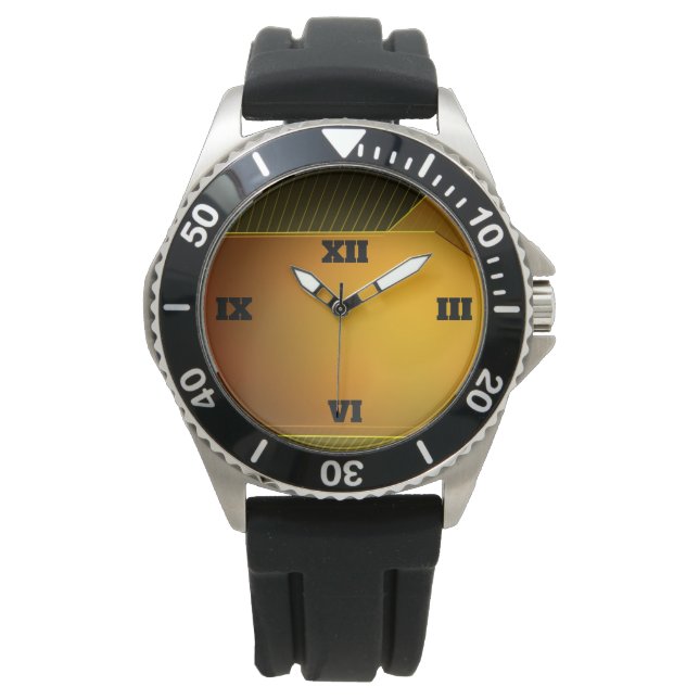 Montre Design Art déco or dans un style moderne (devant)